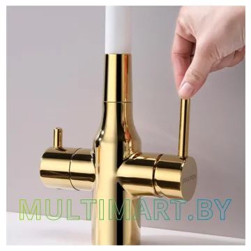 Смеситель Paulmark Salix Sa213419-Gw (белый/золото) картинка 9